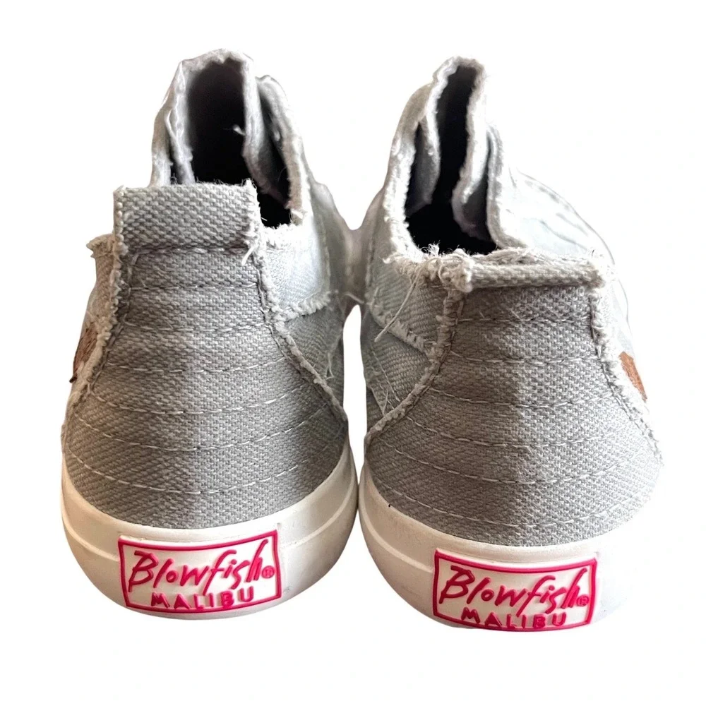 Kids Blowfish MalibuGray Canvas Slip On Sneakers Shoes Size 4